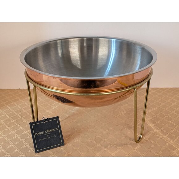 Daniel Cremieux Maison Tri-Ply Copper Mixing Bowl W/ Stand Designed In France - Picture 1 of 8